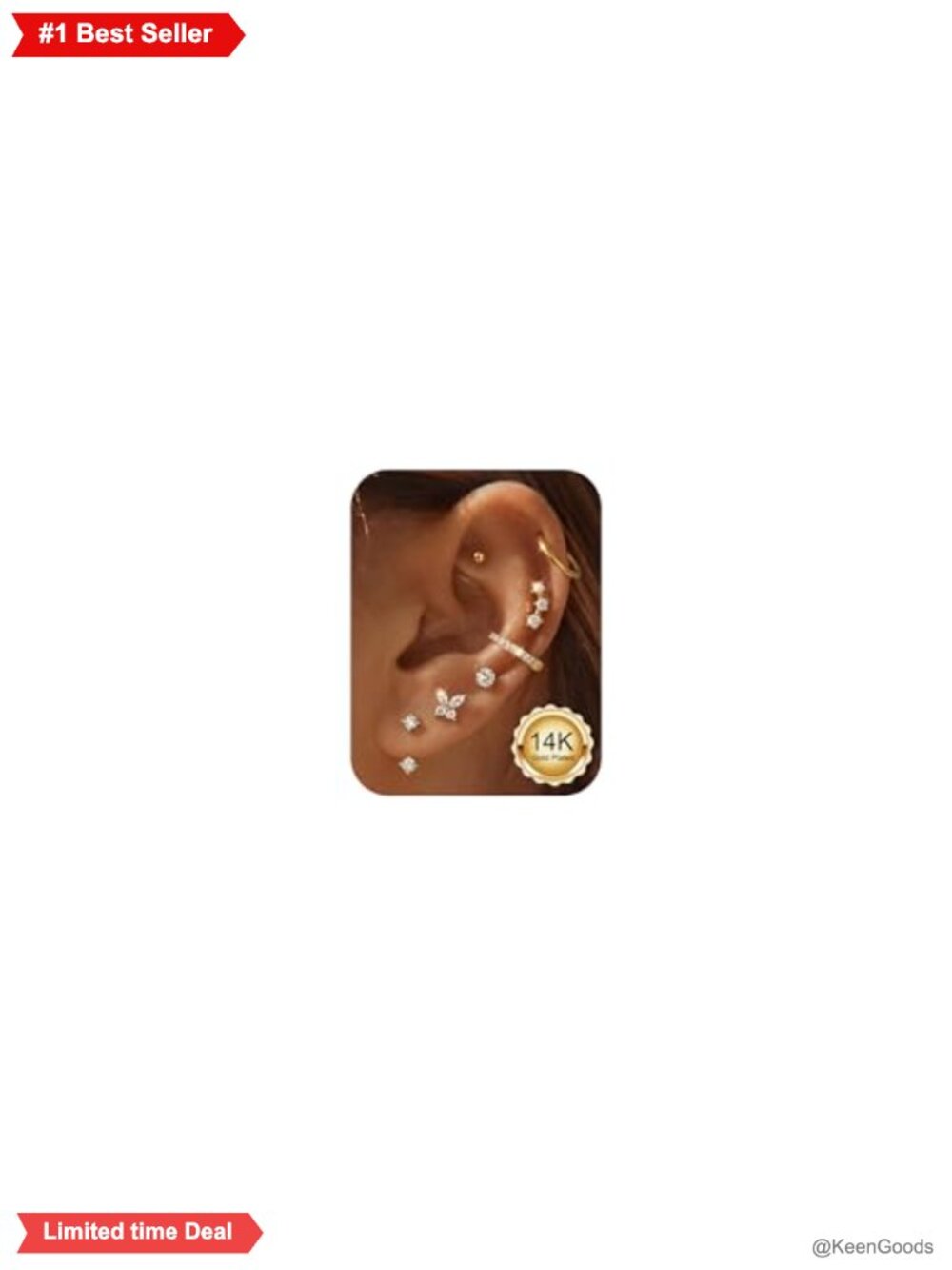 Stainless Steel Earring Set 7 Pairs Cartilage Hoops Studs Stackable